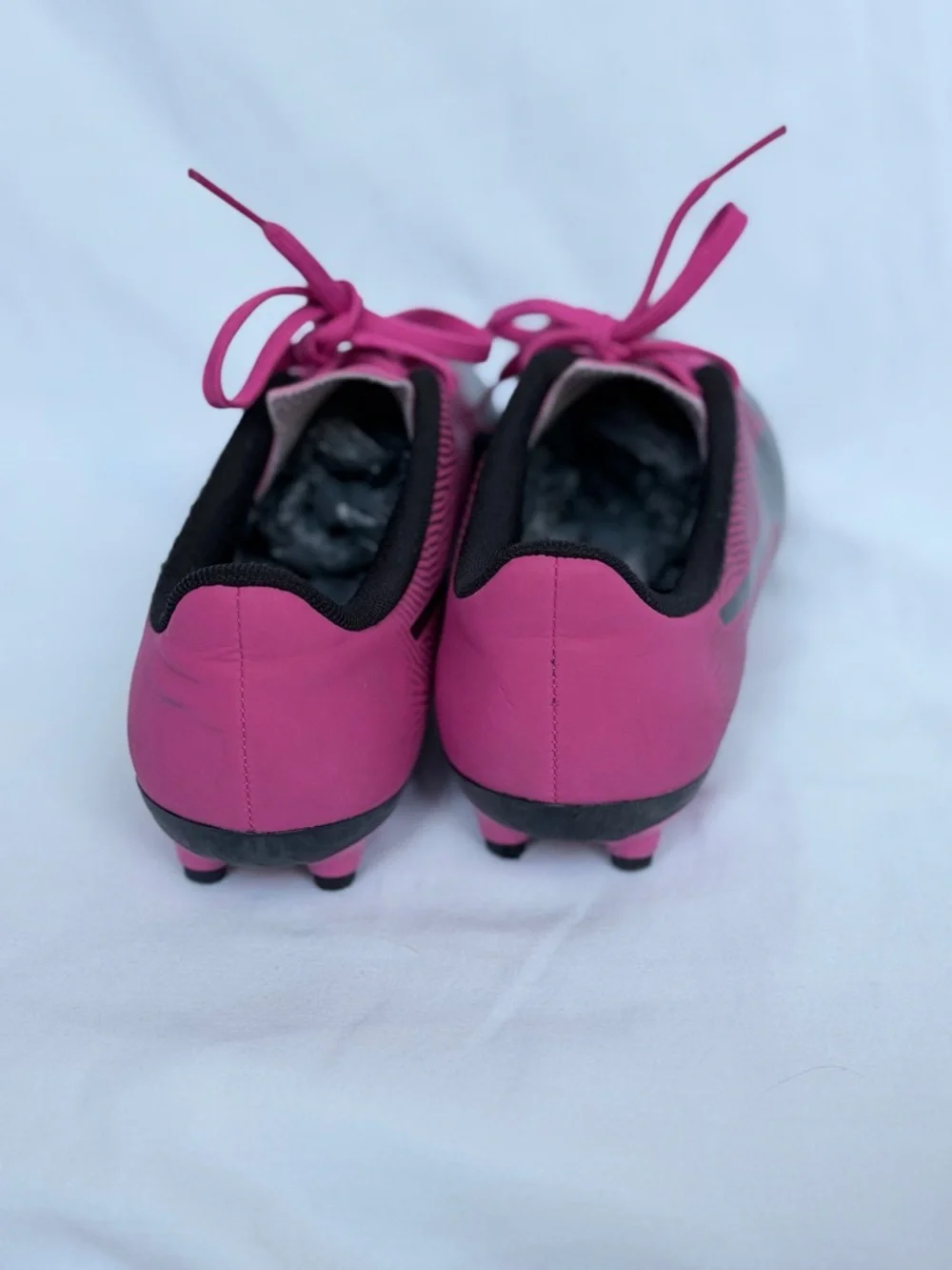 Puma Kids Black and Hot Pink Soccer Cleats